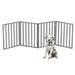 Gray Freestanding 4 Panel Pet Gate, 72" L X 1" W X 24" H, 8.4 LBS