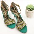 Jessica Simpson Shoes | Jessica Simpson Fashion Heels Size 6 | Color: Brown/Green | Size: 6