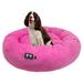 Ultra Plush Deluxe Comfort Snuggle Pet Bed, 36" L X 36" W X 6" H, Pink, Large