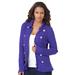 Plus Size Women's Military Cardigan by Roaman's in Dark Violet (Size 4X) Sweater