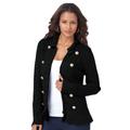 Plus Size Women's Military Cardigan by Roaman's in Black (Size S) Sweater