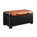 Red Barrel Studio® Raeneisha 34.75" Wide Rectangle Cocktail Ottoman w/ Storage Faux Leather in Black | 18 H x 35 W x 19.5 D in | Wayfair