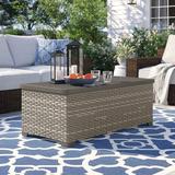 Red Barrel Studio® Zayleigh Wicker Outdoor Coffee Table Metal in Brown/Gray | 18 H x 48 W x 24 D in | Wayfair 7F0A485FF6334EB1954A16E2F7C7E3CF