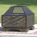 Wrought Studio™ Danesfield Steel Wood Burning Square Fire Pit Steel in Brown/Gray | 26 H x 26 W x 26 D in | Wayfair 62239