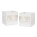 Ivory Boho Bohemian Collection Foldable Fabric Storage Bins - Gender Neutral Off White Farmhouse Minimalist Tassel Fringe Cotton
