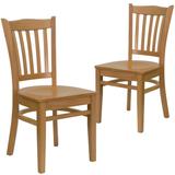 2Pk Vertical Slat Back Wood Restaurant Chair - Hospitality Seating