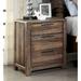 Lome Rustic Brown 3-Drawer Solid Wood Nightstand by Furniture of America