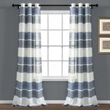 The Gray Barn Done Roamin Textured Stripe Sheer Window Curtain Panel Pair - 84" x 38" - 84" x 38"