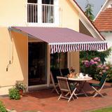 Outsunny 10'x8' Retractable Sun Shade Patio/Window Awning that Opens Smooth & Quietly, Reducing Heat in Your Home, Red