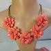 J. Crew Jewelry | J Crew Statement Necklace Bib Bright Coral Chunky | Color: Orange | Size: Os