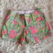 Lilly Pulitzer Shorts | Lilly Pulitzer Flamingo Callahan Shorts Size 00 | Color: Green/Pink | Size: 00