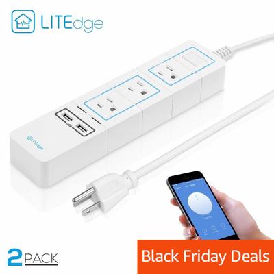 WiFi Power Strip Control with App, 2 USB Charging Ports, Surge Protector, 3 AC Outlets,Compatible with Alexa,Google Home