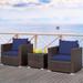 3 Pcs Patio Conversation Rattan Furniture Set with Cushion - 28.5" x 27.5" x 27" (L x W x H)