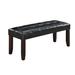 Dining Bench with Faux Leather Upholstery and Chamfered Feet, Black