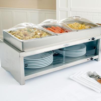 BroilKing MLB-CSLP Professional Warming Cabinet w/ Family Size Buffet Server - 2 1/2 size pans and 1 1/3 size pans & 3 lids