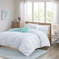 Mercury Row® Teen Sara Metallic Print Pintuck Comforter Set Polyester/Polyfill in Blue | Twin/Twin XL Comforter + 1 Sham + 2 Throw Pillows | Wayfair