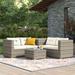 Latitude Run® Fladseth 4 Piece Patio Sectional Wicker Rattan Seating Group w/ Storage Box Synthetic Wicker/All - Weather Wicker/Wicker/Rattan | Wayfair