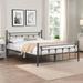 Gracie Oaks Platform Bed Metal in Gray | 38.5 H x 63 W x 84 D in | Wayfair 269C73184AD34B33922C8A6E7104BE2B