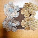 Anthropologie Accessories | Andrea's Beau Embellished Hair Clips | Color: Cream/Gold | Size: Os