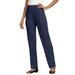 Plus Size Women's Crease-Front Knit Pant by Roaman's in Navy (Size 16 WP) Pants