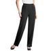 Plus Size Women's Crease-Front Knit Pant by Roaman's in Black (Size 28 W) Pants