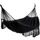 Double hammock For Home Indoor Outdoor boho hammock macrame hammock Large Cotton Soft Hammock Bed for two person Patio Backyard Porch Lawn and Garden (Black,Load: 500lbs)