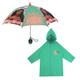 Disney Little Girls Assorted Characters Slicker and Umbrella Rainwear Set