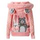 CHICTRY Kids Girls Long Sleeve Cotton Rainbow Striped Hoodies Fashion Sweatshirt Zip Up Pullover Jumper Tops A Pink 7-8 Years