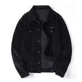 Mens 100% Cotton Corduroy Men Jacket Spring Autumn Pockets Mens Male Fashion black Color Man Jackets UK-S