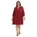Plus Size Suite 7 Blouson Gauze Dress, Women's, Size: 2XL, Red