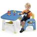 Kids Activity Table and Chair Set with Montessori Toys for Preschool and Kindergarten-Blue - 31" x 19.5" x 19.5"