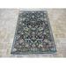 Hand Knotted Charcoal Black Sarabi-Serapi with Wool Oriental Rug (3'11" x 5'10") - 3'11" x 5'10"