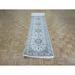 Hand Knotted Ivory Nain with Wool & Silk Oriental Rug (2'7" x 19'9") - 2'7" x 19'9"