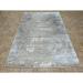 Hand Knotted Brown Modern with Wool & Silk Oriental Rug (6'1" x 9'2") - 6'1" x 9'2"