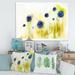 East Urban Home Blue Flowers in the Meadow - Painting on Canvas Metal in Blue/Yellow | 30 H x 40 W x 1.5 D in | Wayfair