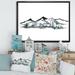 East Urban Home Minimalistic Winter Mountains & Fir Forest I - Floater Frame Textual Art on Canvas Metal in Gray | 16 H x 32 W x 1 D in | Wayfair