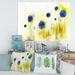 East Urban Home Blue Flowers in the Meadow - Painting on Canvas Metal in Blue/Yellow | 30 H x 40 W x 1.5 D in | Wayfair