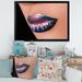 East Urban Home Creative & Fashion Make up on Woman Lips - Photograph on Canvas Metal in Blue | 30 H x 40 W x 1.5 D in | Wayfair