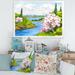 East Urban Home Spring Landscape Under a Bright Sky - Painting on Canvas Canvas, Cotton in Blue | 24" H x 32" W x 1.5" D | Wayfair