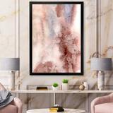 East Urban Home Pastel Abstract w/ Blue & Dark Red Spots - Picture Frame Painting on Canvas Metal in Pink | 40 H x 30 W x 1.5 D in | Wayfair