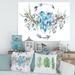 East Urban Home Fresh Tribal Vignette Wild Forest Wreath Design II - Painting on Canvas Metal in Blue/White | 16 H x 32 W x 1 D in | Wayfair