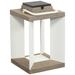 Blade 14 1/2"H White Weathered Teak Wood LED Solar Lantern