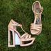Jessica Simpson Shoes | Jessica Simpson Mirror Platform Wedges Sandals | Color: Cream/Tan | Size: 8