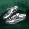 Burberry Shoes | New 39/8.5 Ladies Burberry Silver Leather Brogues | Color: Silver | Size: 8.5