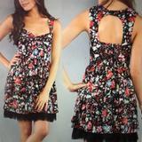 Free People Dresses | Free People Sunkissed Summer Floral Dress Mini | Color: Black/Orange | Size: 4