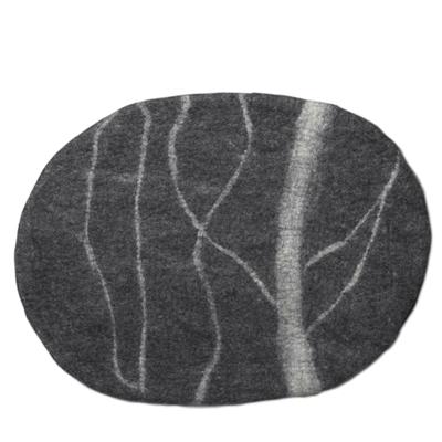 Dharma Dog Karma Cat Dark Grey River Stone Wool Pet Mat, 40" L X 28" W, Medium