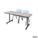 Kobe 66-inches Long x 24-inches Wide Training Table With 2 Grey 'M' Stack Chairs