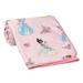 Lambs & Ivy Disney Princesses Pink Fleece Baby Blanket - Belle/Tiana/Cinderella