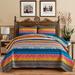 3-piece Striped Quilt Set Reversible Coverlets Bedding Set