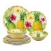 UPware 12-Piece Bamboo Pineapple Melamine Dinnerware Set